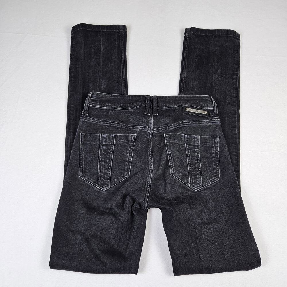 Burberry Brit Stretfield Women 27 Jean Black Denim Skinny Biker Designer Cotton
